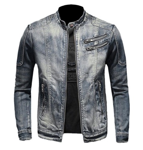 Men blue denim jacket - blue,