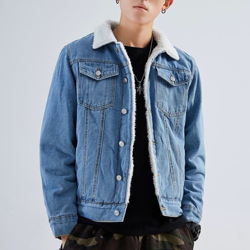 Mens denim winter thick fur - thick,