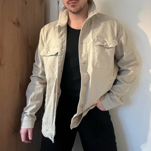 Next beige denim jacket mens - beige,