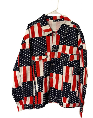 American flag denim jacket - american, xl