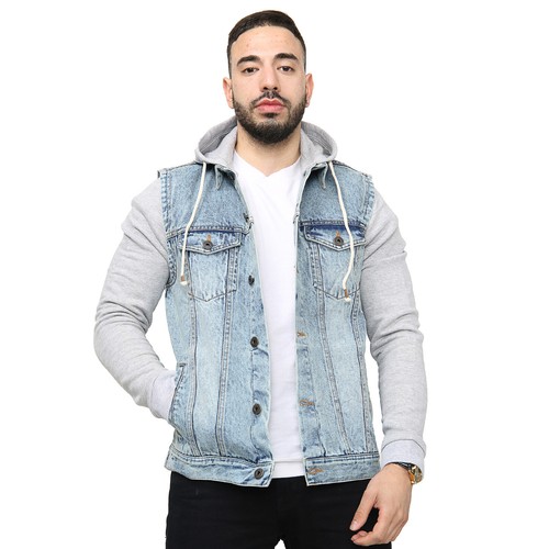 Mens denim jacket fleece - mens,