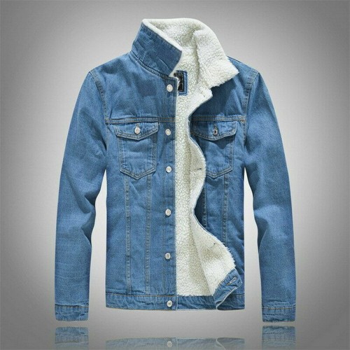 Mens denim winter - , fur