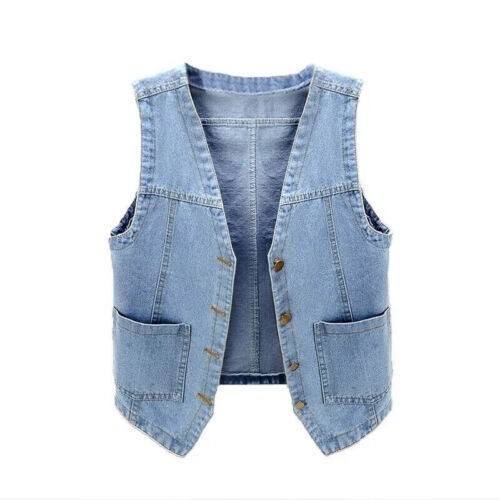 Classic denim waistcoat gilet - denim,