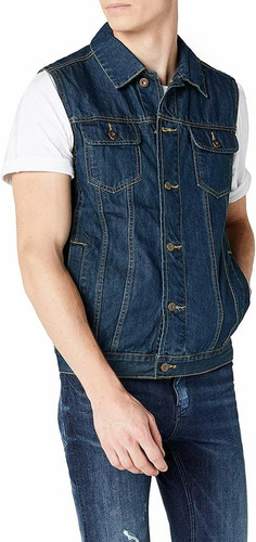 Mens denim vest sleeveless - denim,