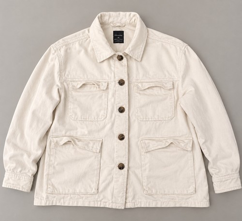 Primark white denim jacket - white, xl
