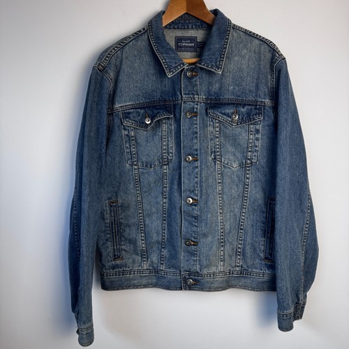 Topman blue denim trucker - blue,