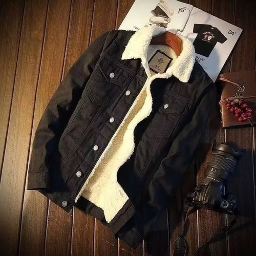 Mens denim winter thick fur - denim,