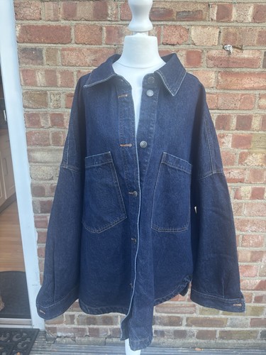 Oversized denim shacket - oversized,