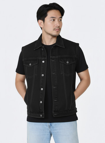 Men denim vest sleeveless - men's,
