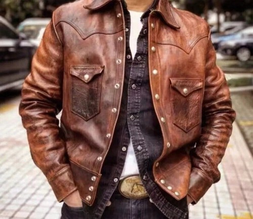 Men distressed brown western - men's,